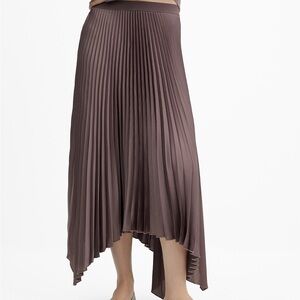 Elegant Brown Pleated Skirt